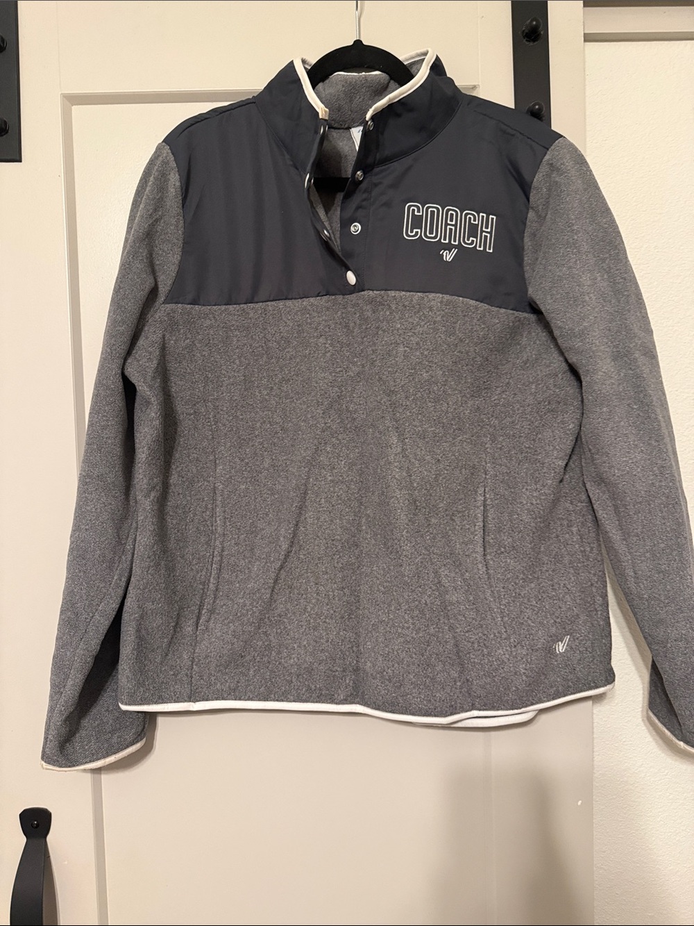 Varsity Coach Grey and Black Pullover Jacket